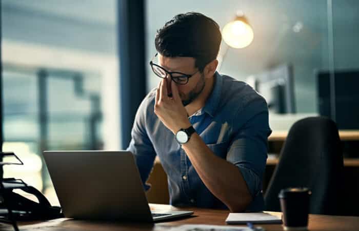 image of stressed or burned out recruiter